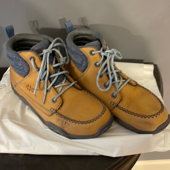 KURU Shoes Kuru Quest Tan Blue Leather Hiking Lace Up Boots Womens